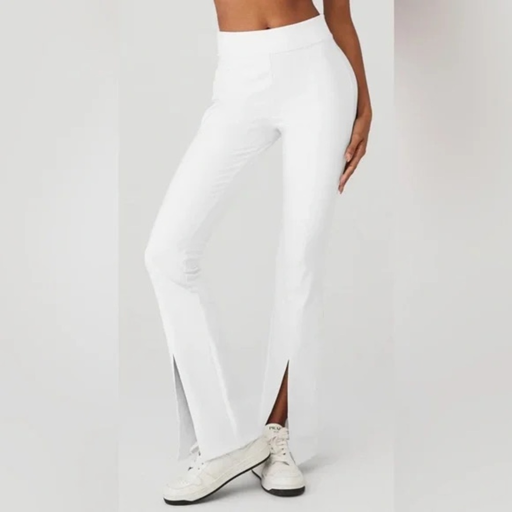Alo Yoga pants in white & front slit